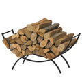 37 Inch Heavy Duty Log Rack for Fireplace Storage, Weather Resistant Metal Wood Stack Holder for Indoor and Outdoor Use