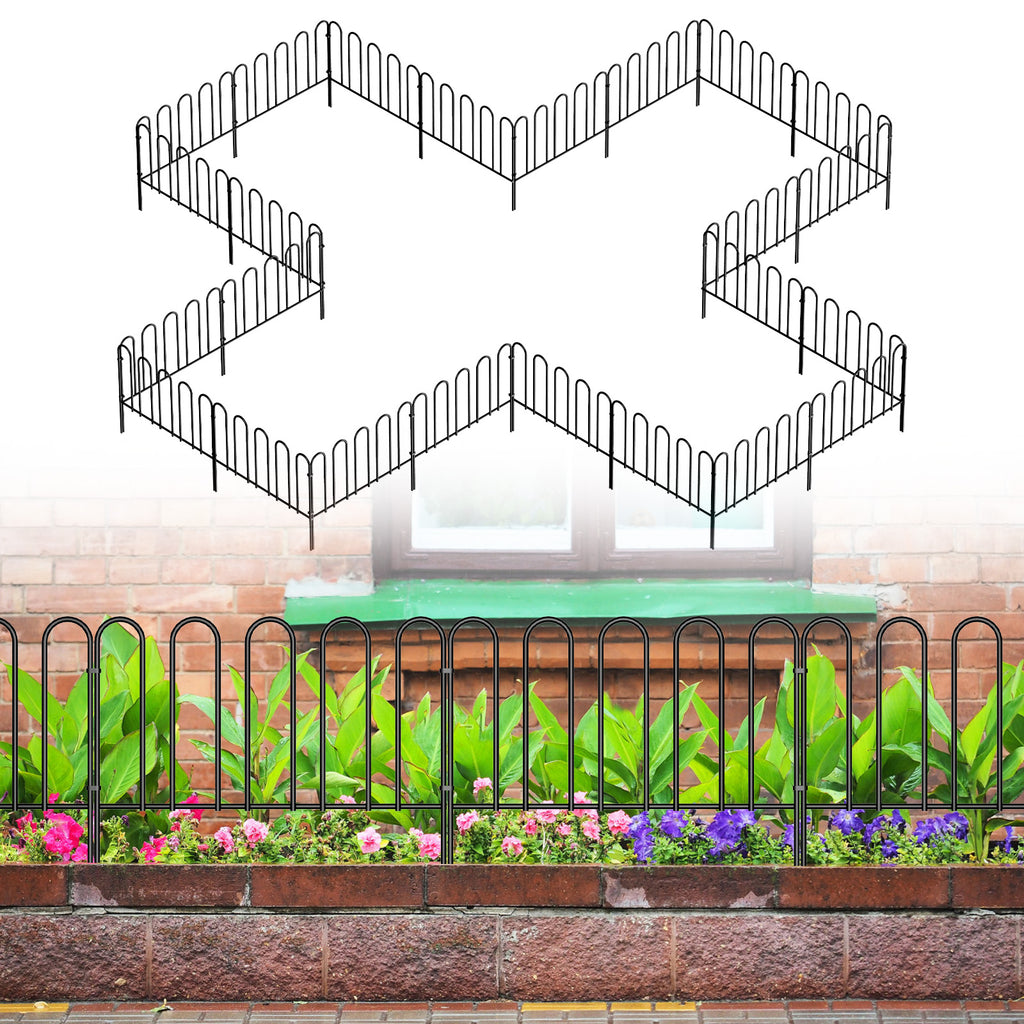 Garden Fence 7 Panels Small Garden Border 10ft(L) Animal Barrier Fence Rustproof Metal Fence Panels No Dig Decorative Garden Fencing for Dogs Little Flower Bed Edging Borders for Yard Patio Outdoor
