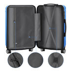 5-Piece Hardside Luggage Set - 12/14/20/24/28 Inch ABS+PC Suitcases with TSA Locks & Spinner Wheels, Lightweight Travel Luggage for Family Trips & Business (Blue)