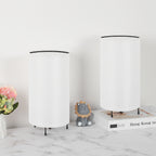 Modern Bedside Lamps with White Fabric Shade (Set of 2)， Simple Metal Base Nightstand Lights.