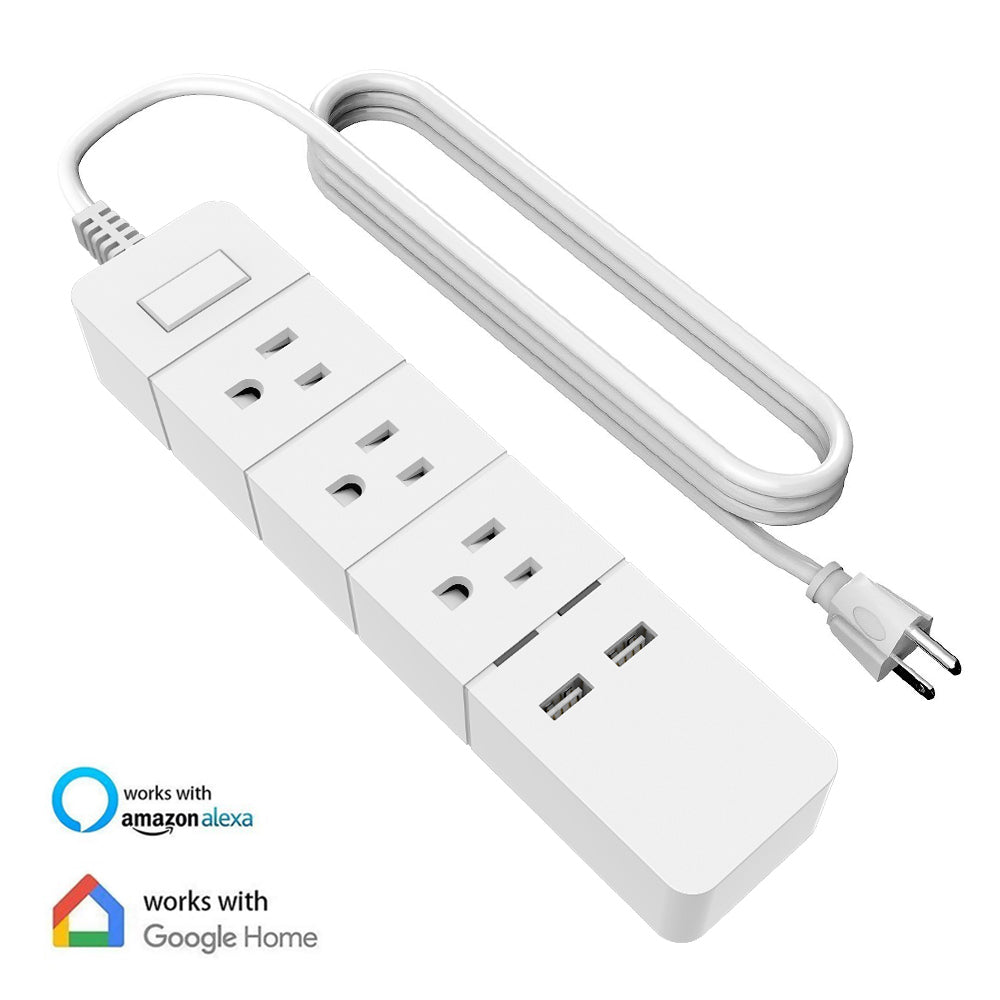 USB Power Strip, 4 USB Ports& 4 Outlets, Fast Charging, Protector for Desktop, Home, Office & Nightstand Charging Station