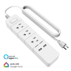 USB Power Strip, 4 USB Ports& 4 Outlets, Fast Charging, Protector for Desktop, Home, Office & Nightstand Charging Station