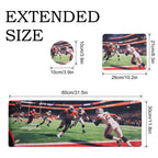 3-Piece Football Field Mouse Pad Set, American Football Action Extended Desk Mat & Accessories