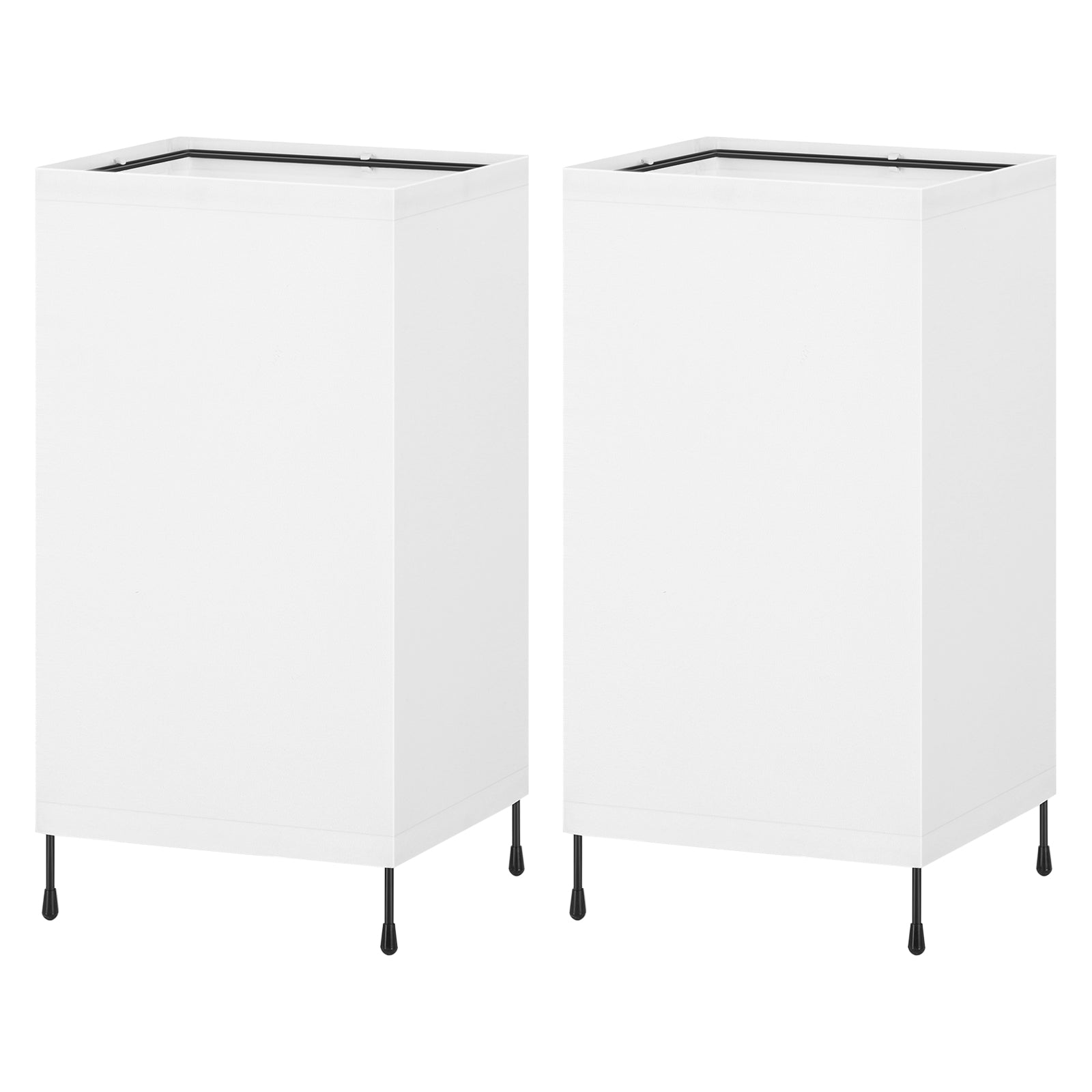 Modern White Fabric Table Lamps (Set of 2)， Small Cute Desk Lamps for Study Room.