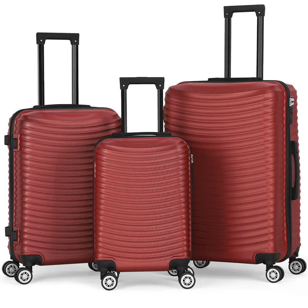 3 pcs Suitcase Set Multi-color Available, Large Capacity Portable ABS Luggage with Spinner Wheels and Combination Lock, Lightweight Luggage Set for Outdoor Travel and Business Trip