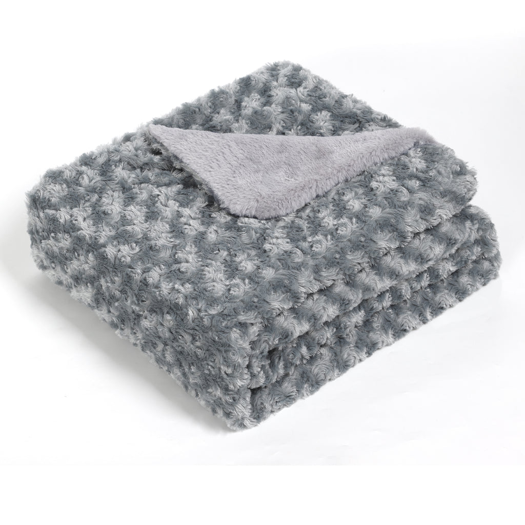 Throw Blanket Grey Rose Pattern Floral Design Soft Cozy Blanket Gift for Girls Bedroom Sofa Couch Chair Bed 40x60/60x80 inch, Fuzzy Cozy Lightweight for All Season, Tie-dye Grey/Pink