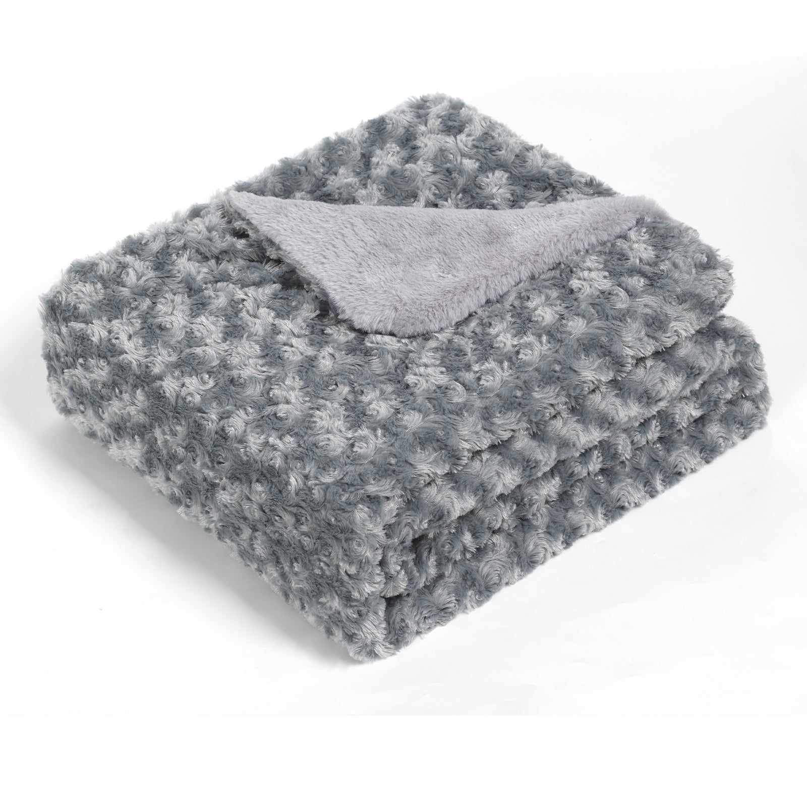 Throw Blanket Grey Rose Pattern Floral Design Soft Cozy Blanket Gift for Girls Bedroom Sofa Couch Chair Bed 40x60/60x80 inch, Fuzzy Cozy Lightweight for All Season, Tie-dye Grey/Pink