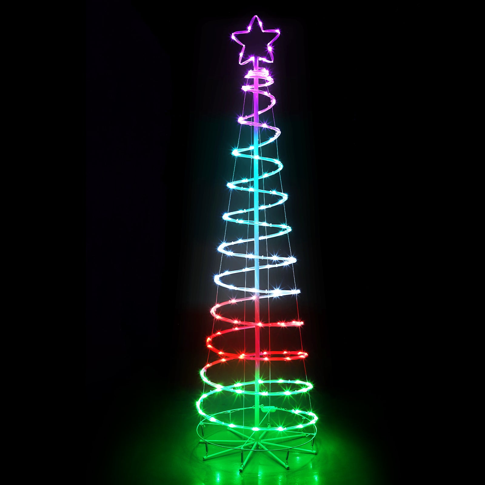6ft Spiral LED Christmas Tree Outdoor Decorations - 16 Color Changing w/ Remote & Timer