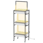 3-Tier Indoor Hydroponic Growing System with Integrated LED Cultivation Lamps