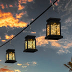 4-Piece Set Outdoor Decorative Solar Mason Jar Hanging Lanterns, Waterproof Warm White Fairy Lights for Patio and Garden Decor