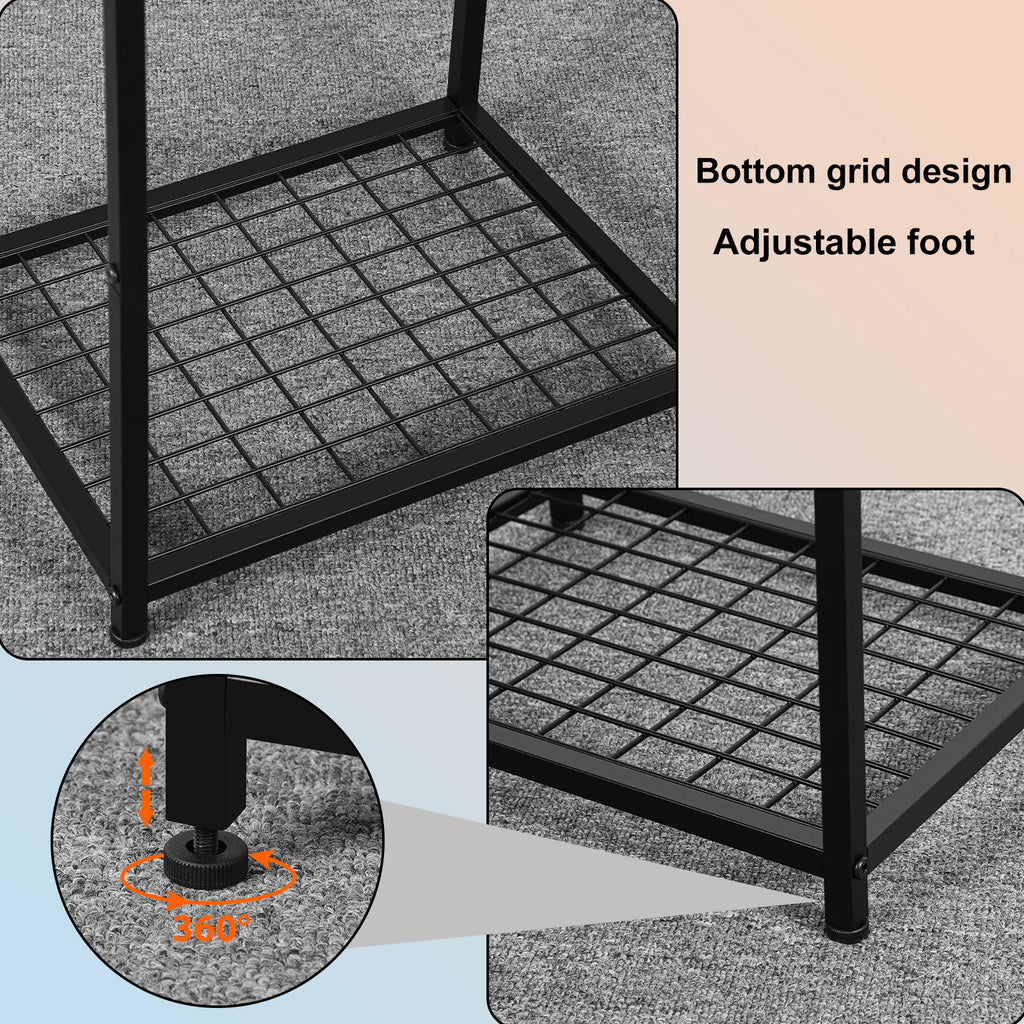 Black Nightstands Set of 2 Side Table Living Room for Small Spaces Narrow Bedside Tables and Small End Table Sets with Open Storage Shelves for Bedroom Guest Room Decor