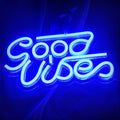 "Good Vibes" Neon Sign - USB Powered LED Wall Decor Light for Bedroom, Bar, Party & Wedding