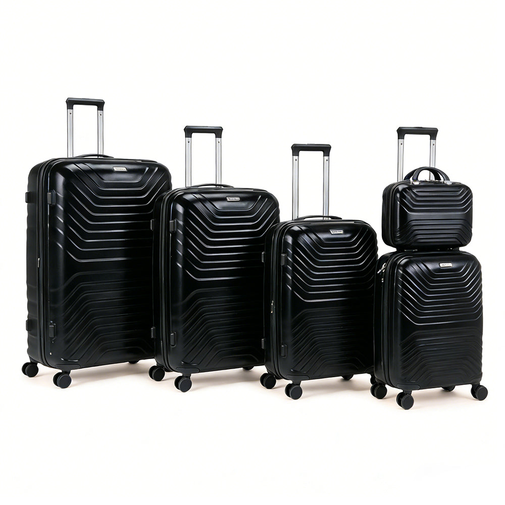 5-Piece PP Luggage Set with Spinner Wheels - 14 20 24 28 32 Inch Expandable Anti-Scratch Hard Shell with Adjustable Handle and TSA Lock for Travel