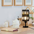 Noir Glamour Crystal Table Lamps | Set of 2 Retro Nightstand Lamps with Precision-Cut Facets