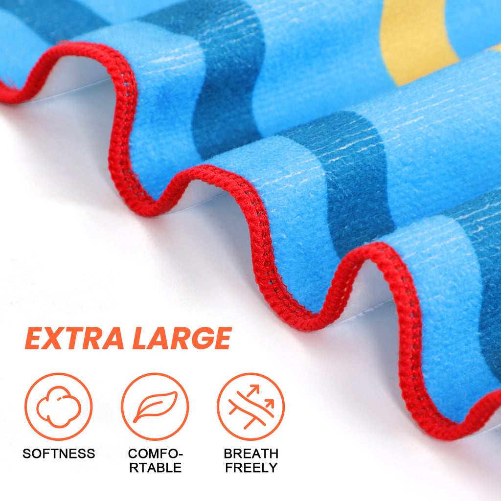 2-Pack Oversized Beach Towels - 70inchx38inch Quick-Dry Sand-Free Swimming Blanket - Vibrant Stripe Microfiber Towel for Pool & Yoga