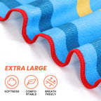 2-Pack Oversized Beach Towels - 70inchx38inch Quick-Dry Sand-Free Swimming Blanket - Vibrant Stripe Microfiber Towel for Pool & Yoga