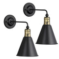 Industrial Wall Sconces, Bedside Wall Lamp, Hardwired Lighting with Black Chrome Metal Hardwired Light for Bedside Hallway Kitchen Bedroom Store Office