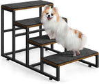 4-Step Pet Stairs for High Beds - Dog Stairs/Steps for Small to Medium Dogs, Cats & Puppies, Brown
