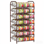 7-Tier Can Dispenser Rack - Rustic Brown Pantry Organizer Holds up to 84 Cans