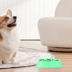 Slow Feeder Dog Bowl, Non-Slip Anti-Gulping Pet Dish for Healthy Eating (BPA-Free Green)
