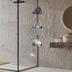 Tension Pole Shower Caddy (4-Tier), Adjustable Bronze Corner Bathroom Storage Rack