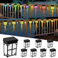 Set of 8 Retro Solar-Powered Outdoor Lights for Garden Pathways and Yards, Decorative Waterproof Wall-Mounted Lamps for Holiday and Ambient Lighting