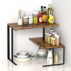 360Â¡Ã£ Rotating Corner Desk Organizer - 2-Tier Desktop Display Rack & Countertop Storage for Office & Kitchen,