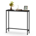Sleek Black Narrow Entryway Console Table, Versatile Thin Side Table for Living Room, Foyer, and Office