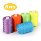 5-Color Cotton Quilting Thread Set - Versatile Sewing Machine Supplies for DIY Crafting Projects