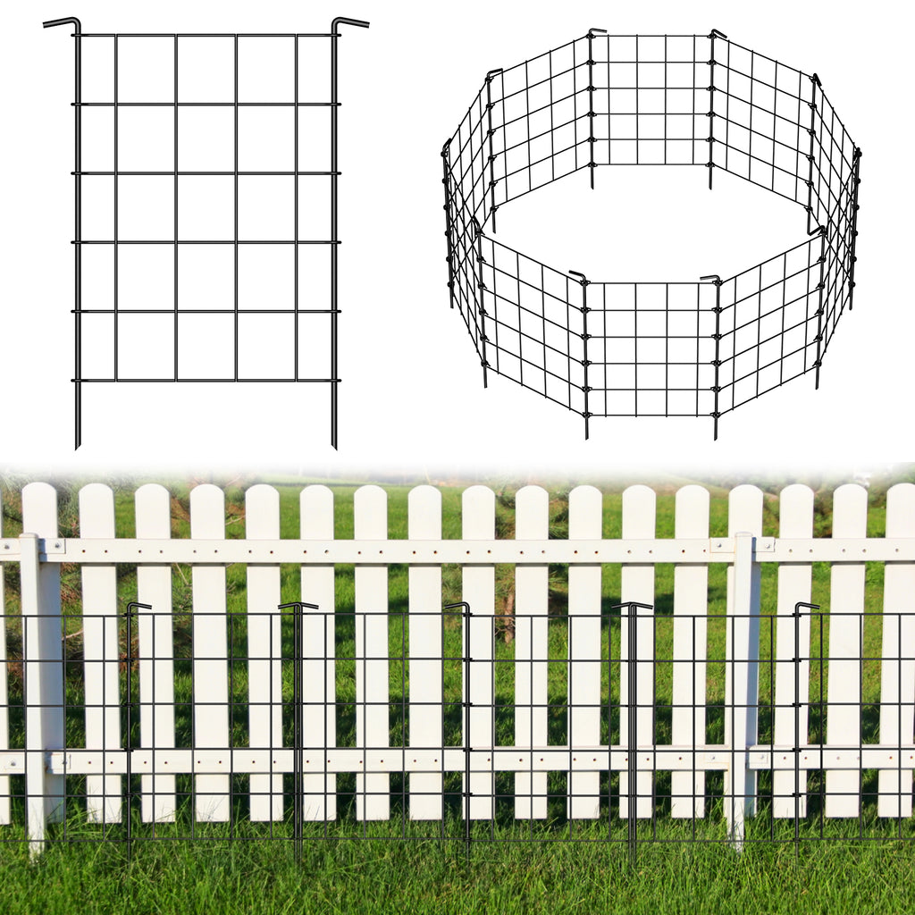 28 pieces garden fence, rust proof metal fence, farmland fence, small animal barrier, animal fence, used for garden decoration, park small animal barrier protection, vegetation protection