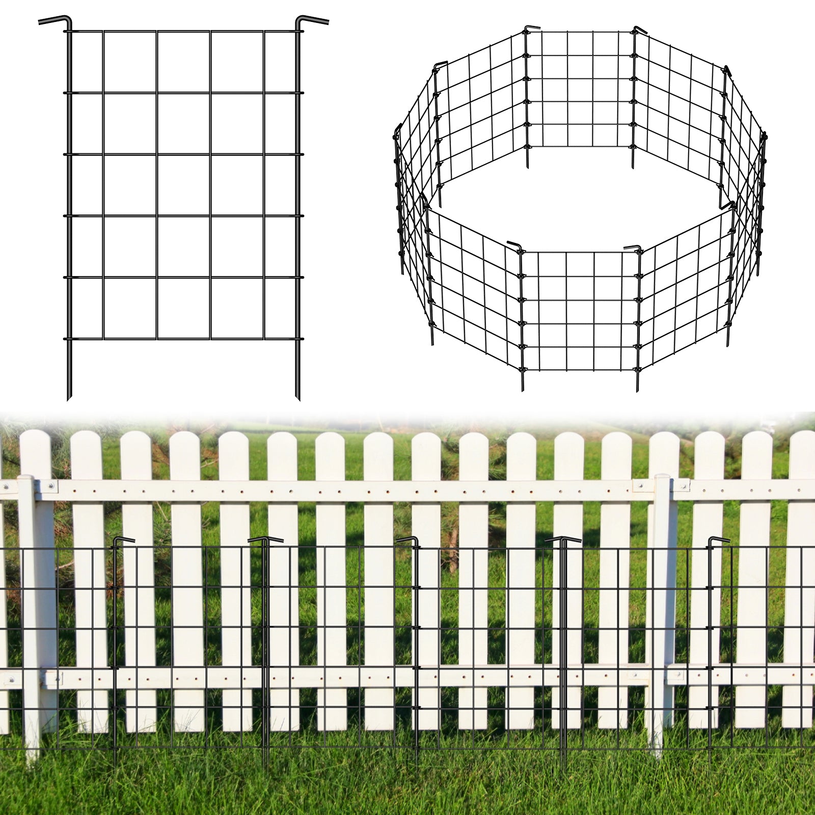 28 pieces garden fence, rust proof metal fence, farmland fence, small animal barrier, animal fence, used for garden decoration, park small animal barrier protection, vegetation protection