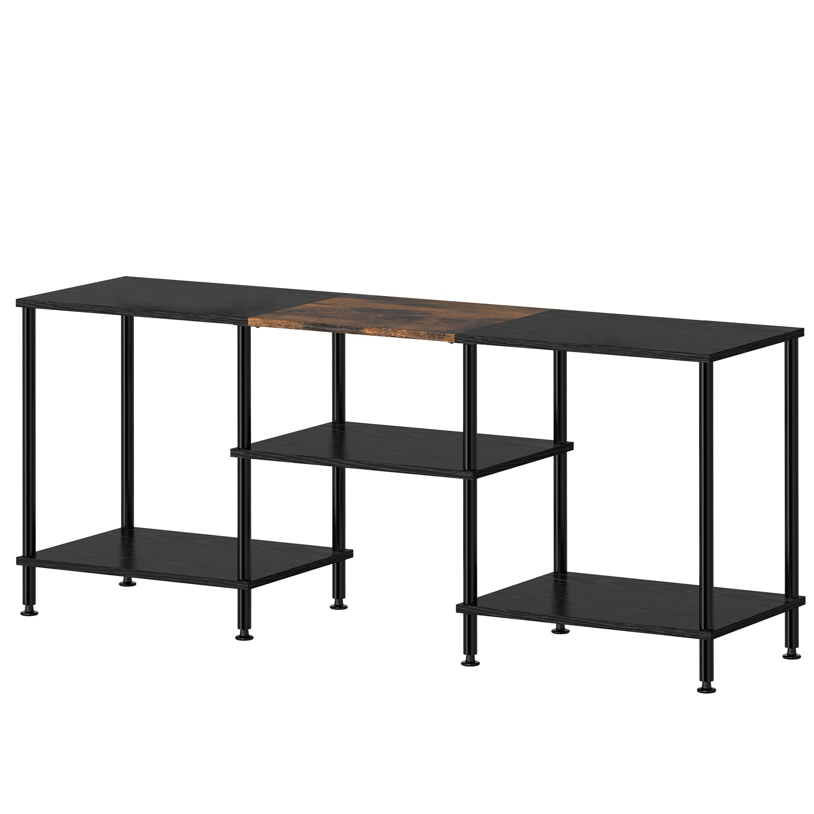 50" Minimalist Entertainment Center | Modern Black TV Stand with Integrated Storage