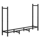 Firewood Rack with Cover - Heavy Duty Outdoor Log Holder & Storage Stand, Black