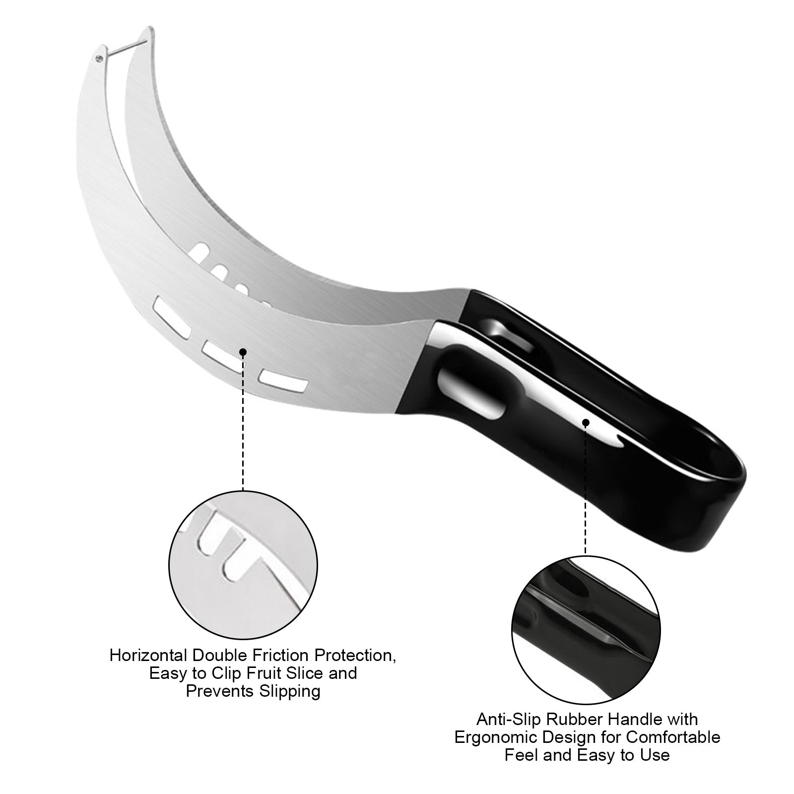 Stainless Steel Watermelon Slicer & Cutter Tool, Large Fruit Slicer with Ergonomic Handle for Family Camping & Kitchen Gadgets