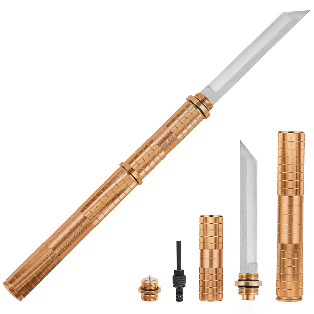 All-in-One Survival Tanto Blade with Fire Starter and Integrated Safety Hammer for Rugged Outdoor Adventures