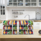 Stackable Can Organizer Rack, 2-Pack White Pantry Can Storage Dispensers, Holds 72 Cans Total
