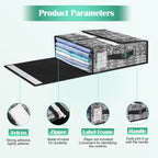 Bed Sheet Organizer and Storage - 4 Pack Foldable Linen Organizers with Label Pockets and Handles, Closet Organizers for Bedding, Sheets, Duvet Covers and Pillowcases