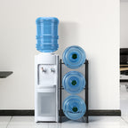 3-Tier Heavy Duty 5 Gallon Water Bottle Storage Rack, Detachable Black Metal Jug Holder for Home, Kitchen & Office