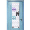 Clear Wall-Mount Pocket Organizer with Hooks, Multi-Purpose 24-Pocket Over-the-Door Hanging Storage Solution for Home and Office Organization