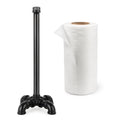 Industrial Pipe Countertop Paper Towel Stand - Rustic Black Iron Roll Dispenser for Kitchen and Bathroom