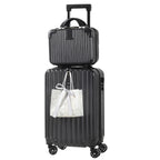 2-Piece Carry On Luggage Set - 20 Inch Hardside Suitcase with 14 Inch Cosmetic Case, Airline Approved 22x14x9 Spinner Luggage with Combination Lock & Convenient Hook, Lightweight ABS Travel Suitcase (Rose Gold)