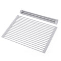 Roll Up Over Sink Dish Drying Rack (17.5''x13'') - Foldable Silicone Wrapped Stainless Steel Drainer, Grey