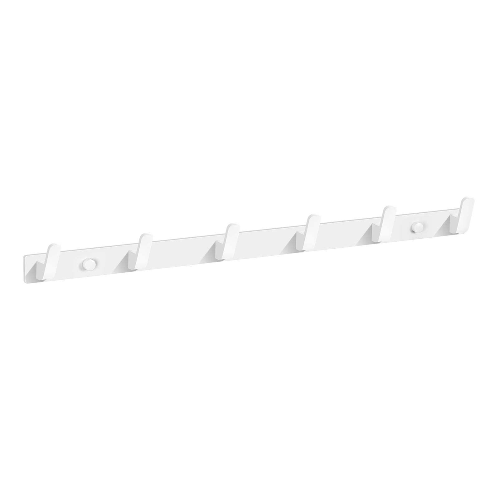 Set of 6 White Adhesive Wall Hooks for Bathroom and Kitchen, Heavy Duty Rustic Style Towel and Coat Hangers, Simple Installation