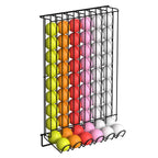 Wall-Mounted and Tabletop 60-Ball Steel Golf Display Rack - Black Storage Organizer for Golfing Accessories