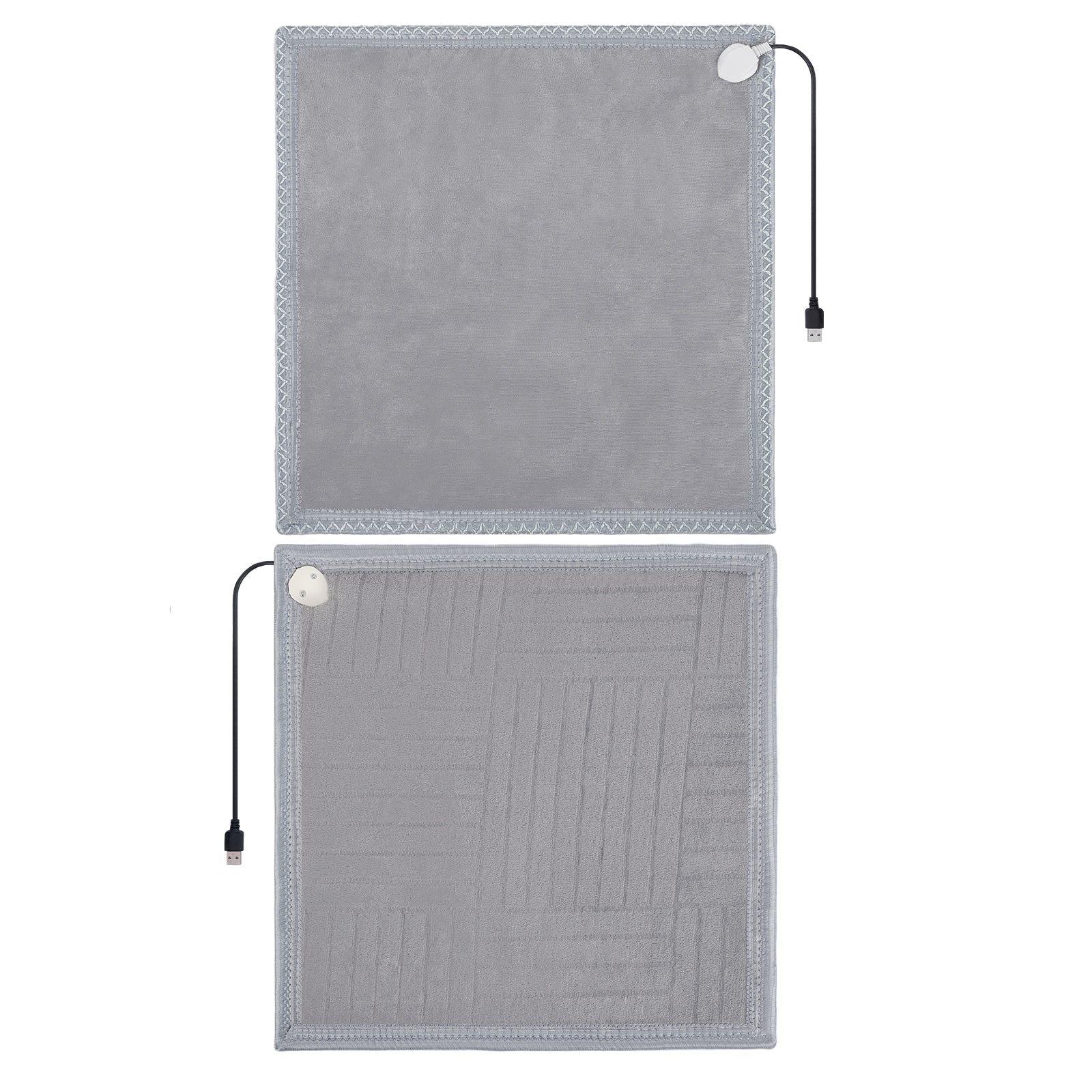Portable USB Heated Seat Pad 17.7"x17.3", Soft Velvet Electric Heating Mat, Car Office Home Universal Warm Heating Cushion with Stitched Border