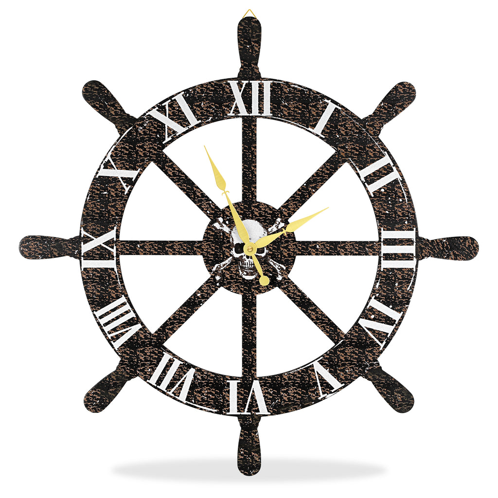 23 Inch Oversized Silent Wall Clock, Battery Powered Large Retro Wood Decorative Timepiece with Golden Hands, Non-Ticking Modern Clock for Living Room, Kitchen, and Bedroom Decor