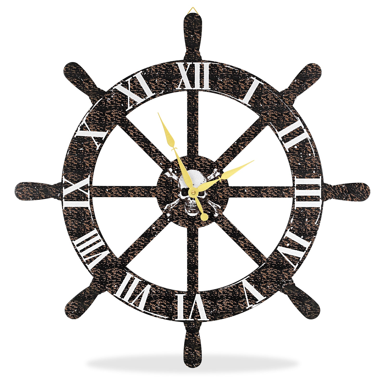 23 Inch Oversized Silent Wall Clock, Battery Powered Large Retro Wood Decorative Timepiece with Golden Hands, Non-Ticking Modern Clock for Living Room, Kitchen, and Bedroom Decor
