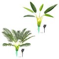 2pcs Solar Palm Simulation Plant, 8 Kinds of Lighting Mode, Suitable for Courtyard and Other Festive Decoration Courtyard Courtyard Garden Sidewalk Landscape