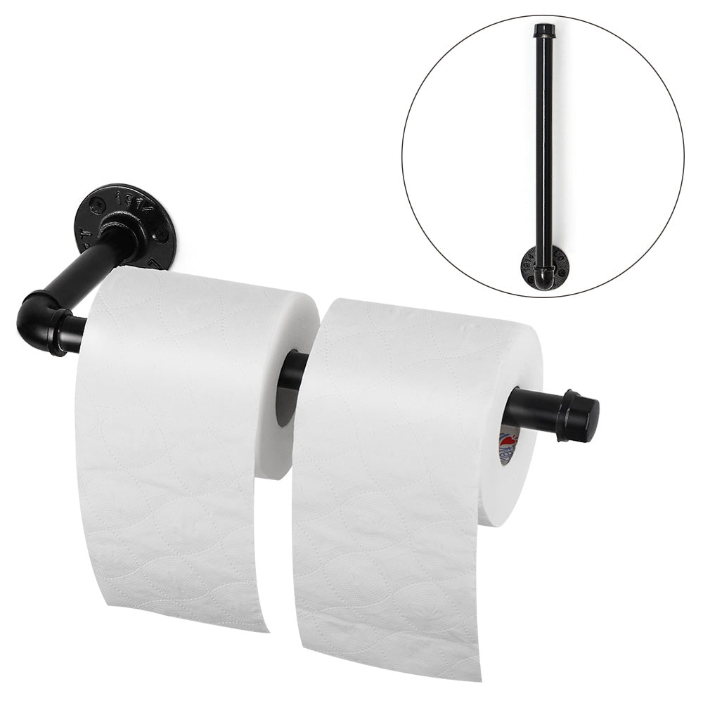 Wall Mounted Metal Paper Towel Holder, Vintage Industrial Iron Roll Organizer and Rustic Tissue Rack for Kitchen, Bathroom, or Craft Room