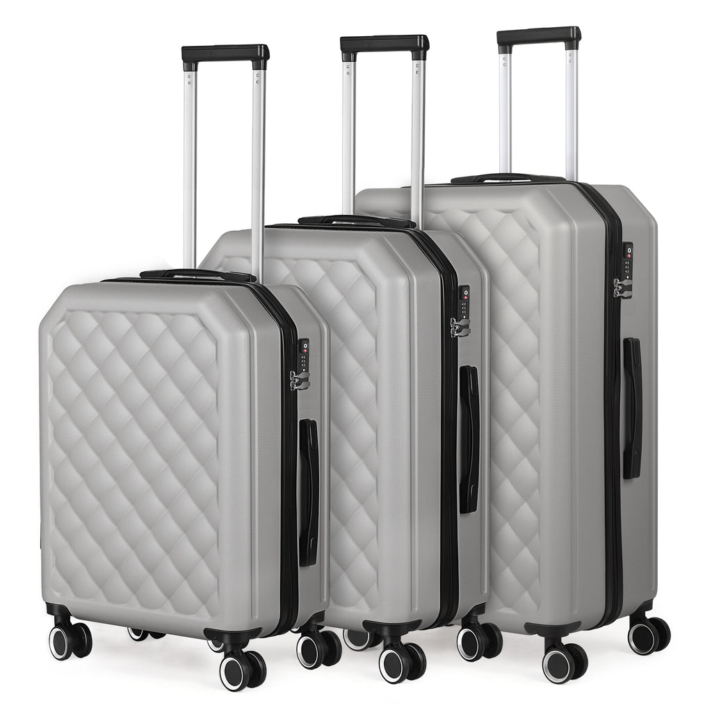 3PCS Travel Trolley Case Hardside Spinner Luggage Bag Set Lightweight 20/24/28 inch